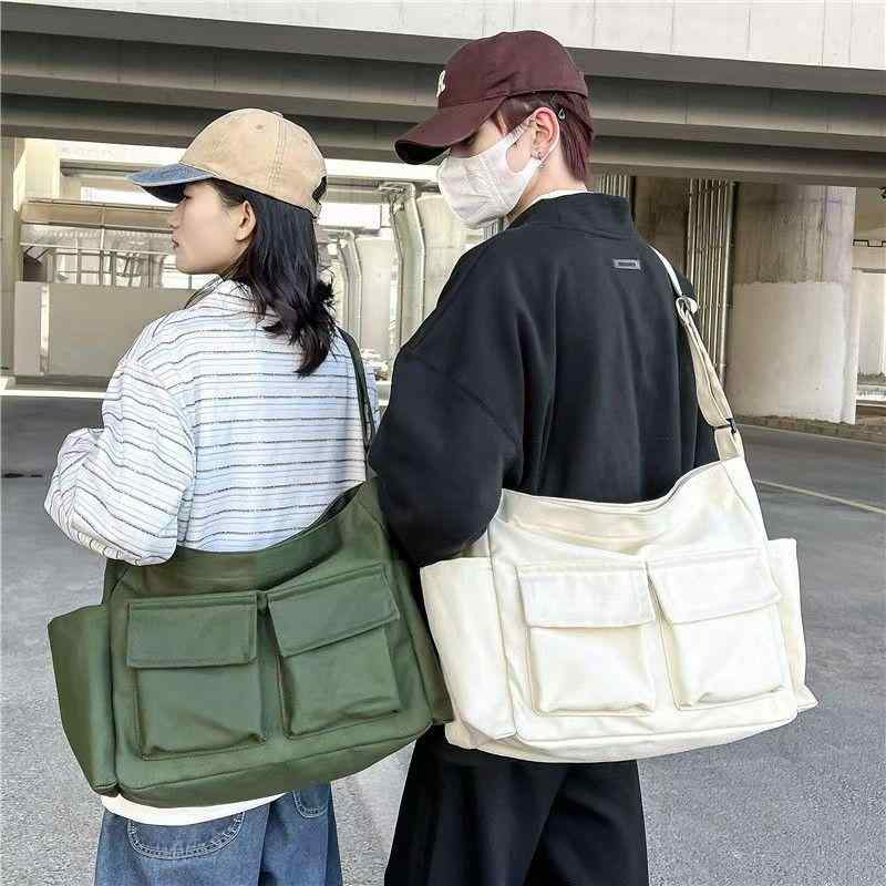 ショルダーバッグ レディース 帆布 キャンバス トートバッグ 大容量 アメカジ ワーク カジュアルバッグ ママバッグ 通勤 通学 ブラック グリーン ベージュ ブラウン