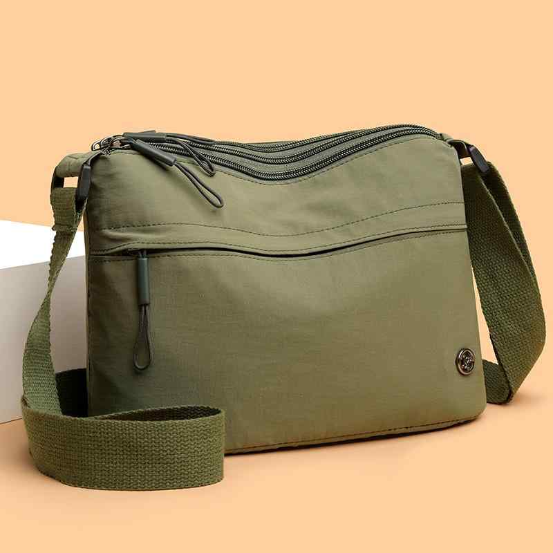 ショルダーバッグ レディース 斜めがけ 撥水 ナイロン 小さめ カジュアル ストリート スポーツ 軽量 5ポケット 多機能 ブラック グレー オレンジ グリーン(x3)