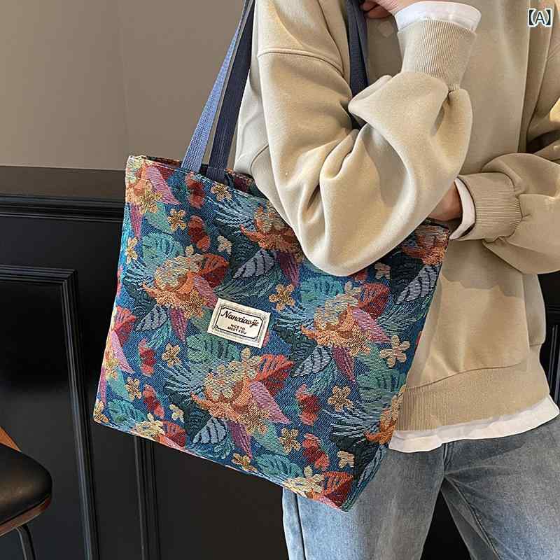 トートバッグ レディース 大容量 帆布 ショルダーバッグ 通勤 ショッピング バッグ ブルー カーキ ワイ..