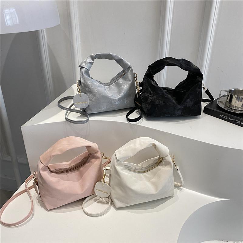 ハンドバッグ レディース ミニ ショルダーバッグ 斜めがけ バッグ ファッション PU レザー シルバー 銀色 普段使い かわいい(x3)