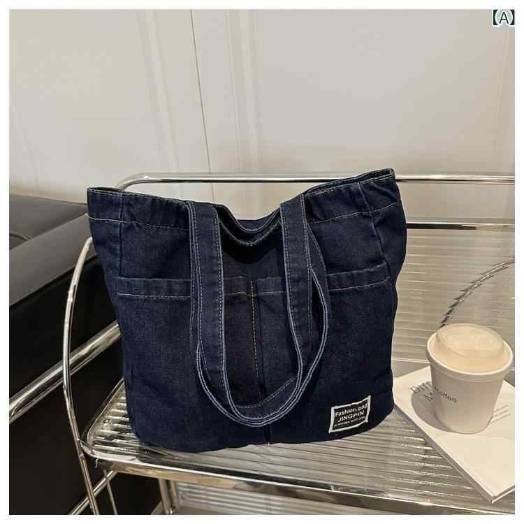 デニム バッグ レディース 大容量 トートバッグ ショルダーバッグ ハンドバッグ キャンバス 鞄 原宿 レ..