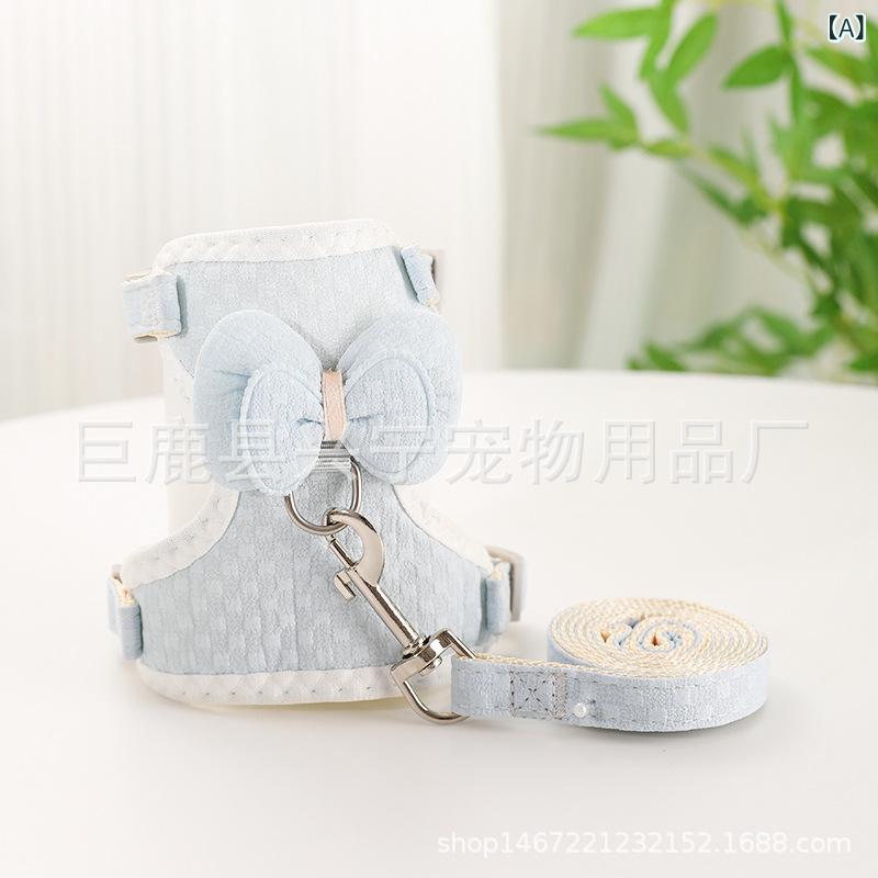 猫用品 猫用ハーネス リード 猫用 牽引ロープ 布製 調節可能 脱走防止 小型犬 散歩 お出かけ 青色 紫色 緑色 黄色 赤色 Sサイズ Mサイズ(x10)