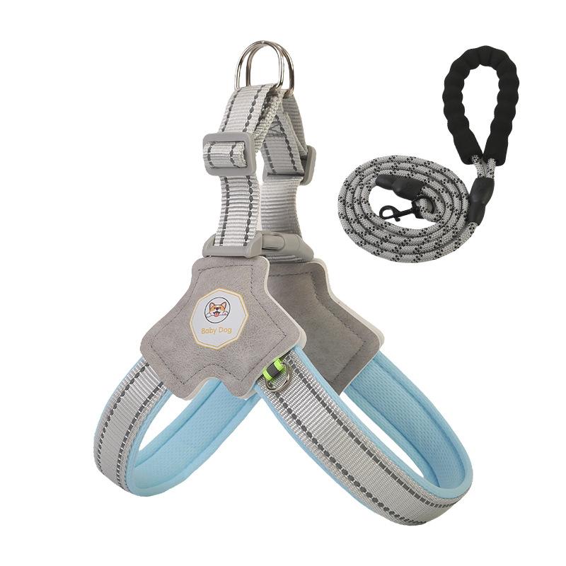 ・素材: 涤纶・製品カテゴリ: 胸带・伸縮性: 有・カラー: ブラック, レッド, イエロー, 湖藍色, ブラック+1.5m反射牽引ロープ, レッド+1.5m反射牽引ロープ, イエロー+1.5m反射牽引ロープ, 湖藍色+1.5m反射牽引ロープ・サイズ: S-胸囲36-46cm【推奨4-7.5kg】, M-胸囲46-56cm【推奨6.5-11.5kg】, L-胸囲56-66cm【推奨11.5-17.5kg】, XL-胸囲62-72cm【推奨17.5-25kg】・種類: ペットチェーン、リング、ロープ