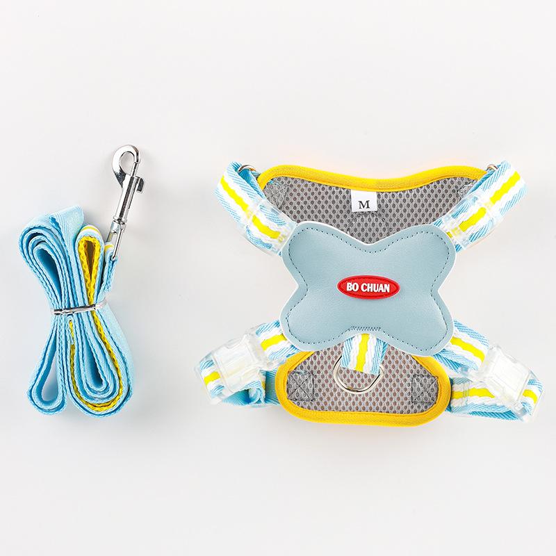 犬用 ハーネス リード セット 反射素材 散歩用 胴輪 防爆 抜けにくい ポリエステル 小型犬 中型犬 大型犬 パープル ピンク イエロー ブルー S M L XL
