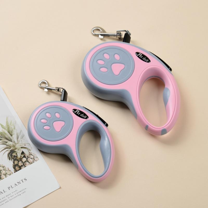 ペット 牽引ロープ 自動伸縮 リード 小型犬 中型犬 大型犬 散歩用 しつけ用 ABS素材 3m 5m ブラック ピンク ブルー グリーン(x2)