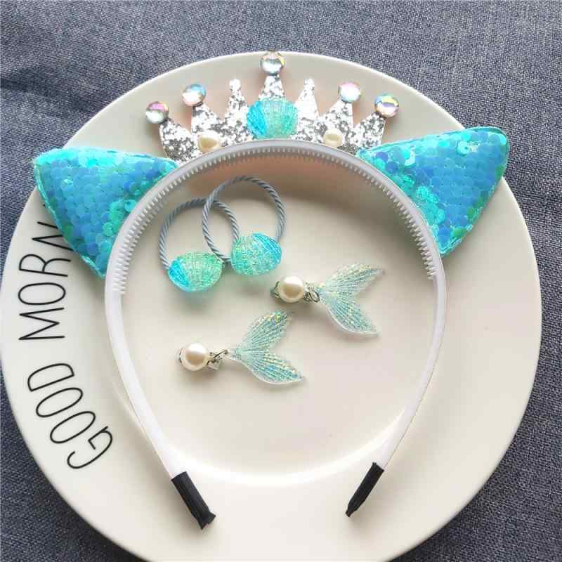 ヘアバンド キッズ 人魚 マーメイド 貝殻 モチーフ ヘアゴム イヤリング セット かわいい カチューシャ..