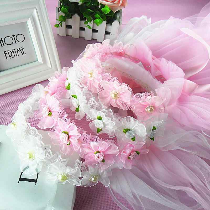 ヘアアクセサリー 子供用 ヘッドドレス ベール 大判 二層 チュール 花柄 カチューシャ 新婦 プリンセス..