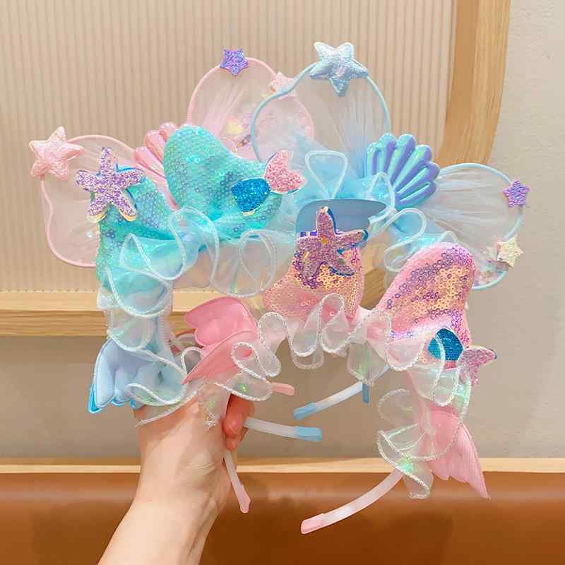 ヘアバンド 子供 女の子 超仙 蝶結び チュール シェル ヘアフープ ベビー 滑り止め ヘアクリップ 女児 ..