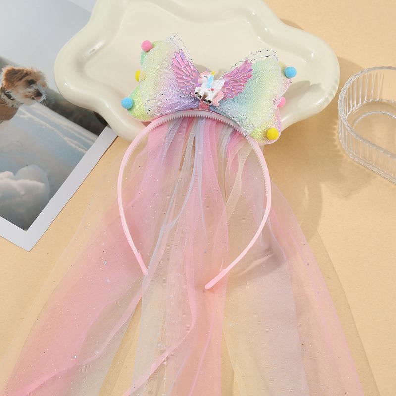 ヘアバンド キッズ かわいい カチューシャ カラフル スパンコール チュール ヘッドドレス イベント お..