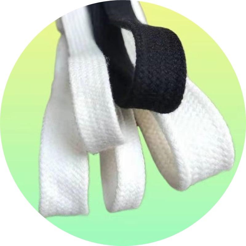 靴紐 スニーカー 靴紐 替え紐 コットン 7mm 10mm 12mm 18mm ブラック オフホワイト 生成り 無地 丈夫 ..