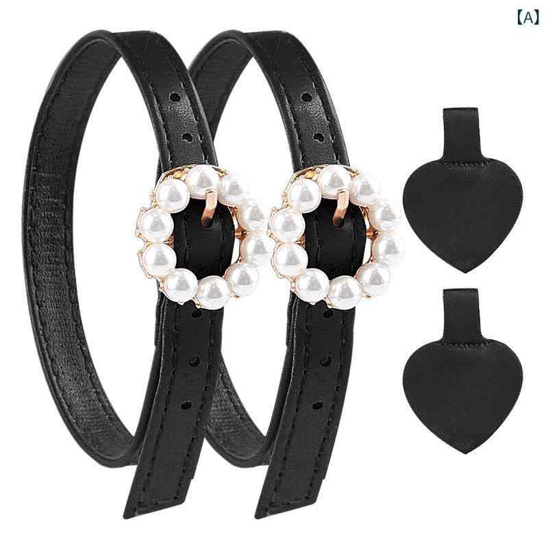 靴 サンダル レディース シューズストラップ 靴擦れ防止 32.5cm 均码 マットブラック ミラーブラック ..