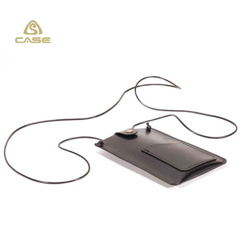 メガネケース レザー 小さめ スマホポーチ ミニ ポシェット 軽量 ブラック 普段使い(x300)