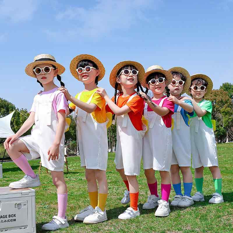 子供用 オーバーオール キャンディカラー 半袖 Tシャツ セット 幼稚園 卒業 ダンス 衣装 小学生 男の子..