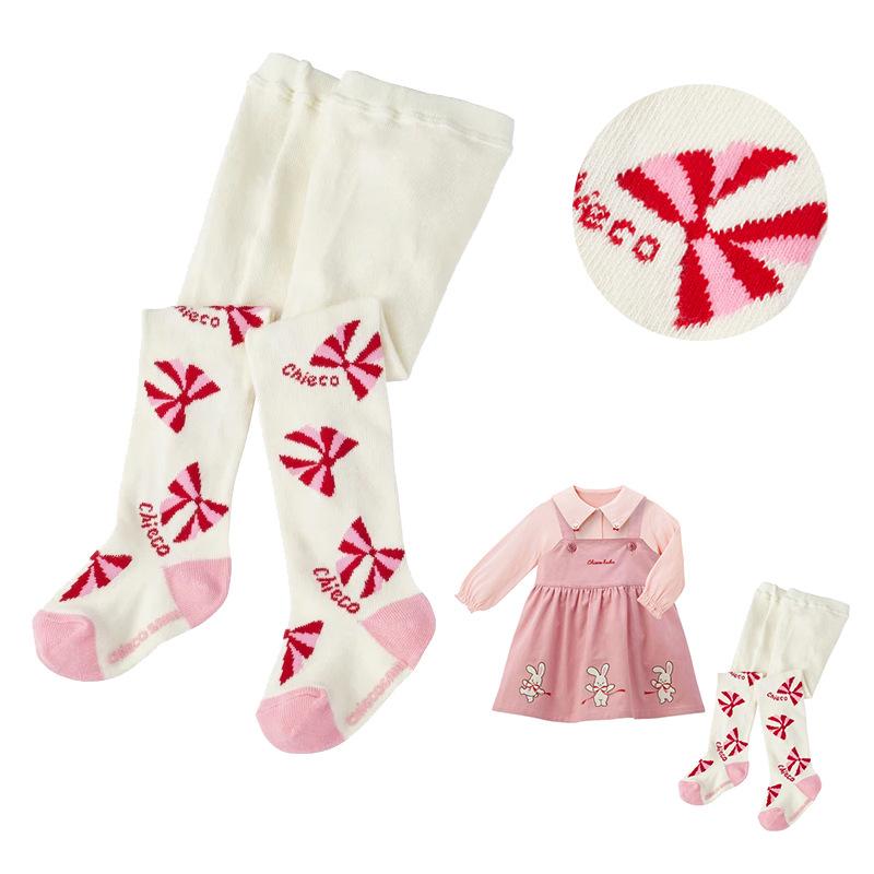 子供服 キッズ 女の子 ソックス タイツ カートゥーン バタフライ 薄手 春夏 秋冬 ベージュ