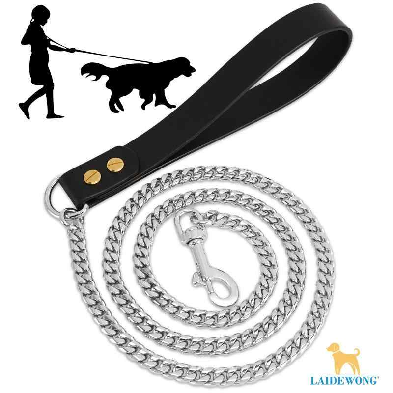 ペット用リード ステンレス製 犬用リード 小型犬 中型犬 大型犬 散歩用 お出かけ用 60cm 90cm 120cm