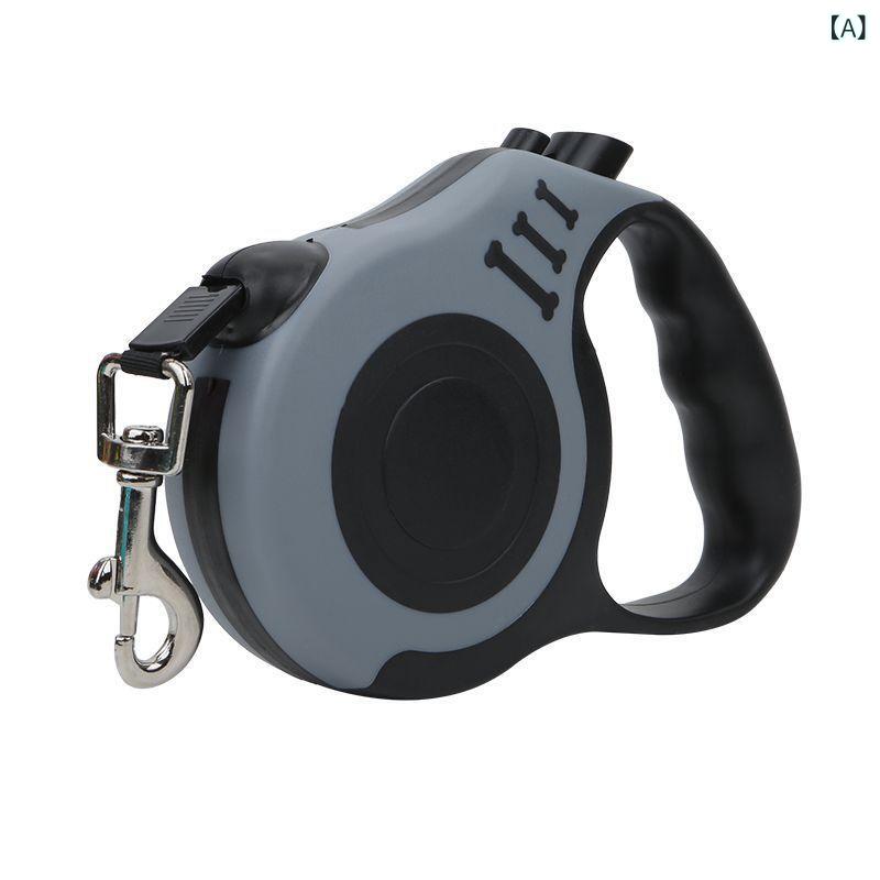 犬用 伸縮リード 小型犬 中型犬 ナイロン 散歩用 3m グレー レッド ピンク ブルー