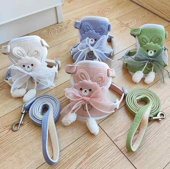 犬用 牽引ロープ 背中当て式 小型犬 猫用 ハーネス ペット用品 ポリエステル製 お散歩グッズ(x2 ...