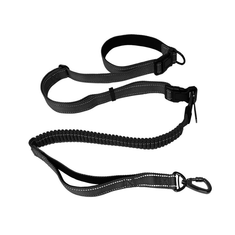 犬用 牽引ロープ リード 多機能 ハンズフリー ウエスト ベルト ショルダー リード 大型犬 伸縮 調整可能 ジョギング 散歩 トレーニング 黒 橙 緑