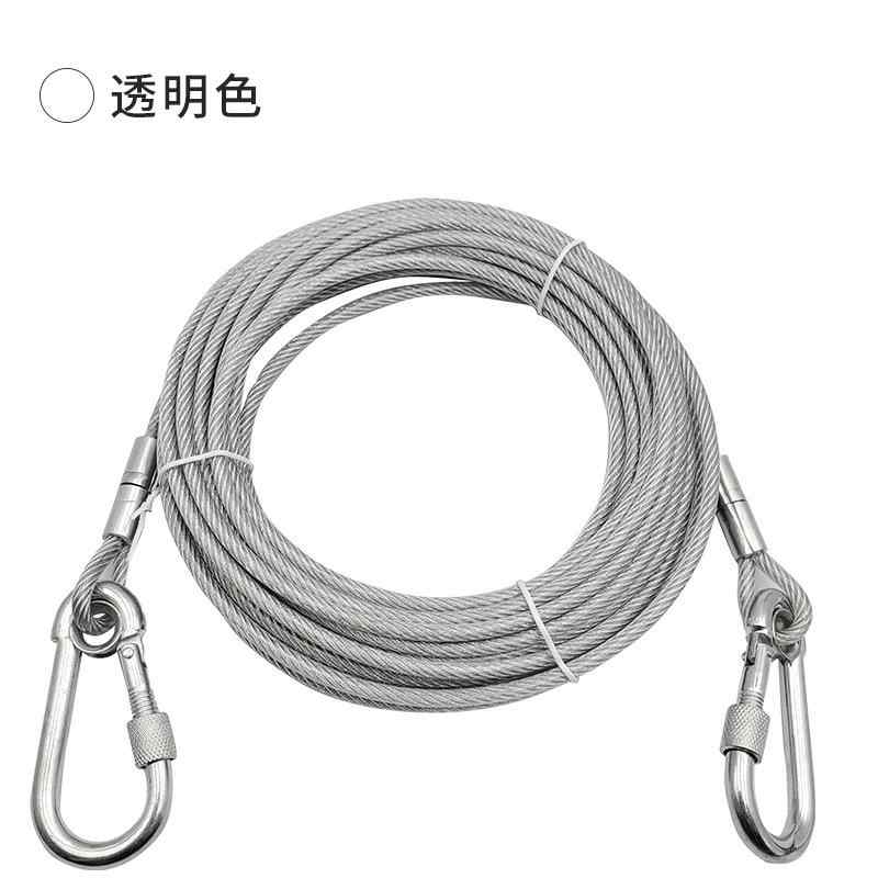 犬用リード ロングタイプ スチールワイヤー ペット牽引ロープ 亜鉛メッキ加工 6.1m 9.1m 15.2m 防汚 耐..