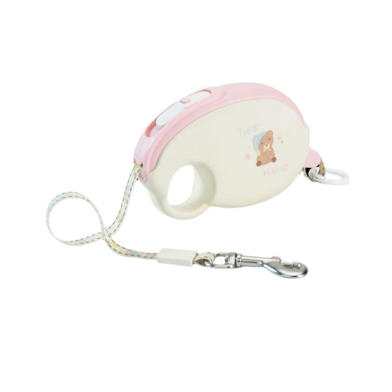 ペット用リード 自動伸縮リード 猫 犬 小型 中型犬 ポリエステル製 2.7m 牽引ロープ ハンズフリー クリーム ブルー ピンク イエロー 散歩 お出かけ