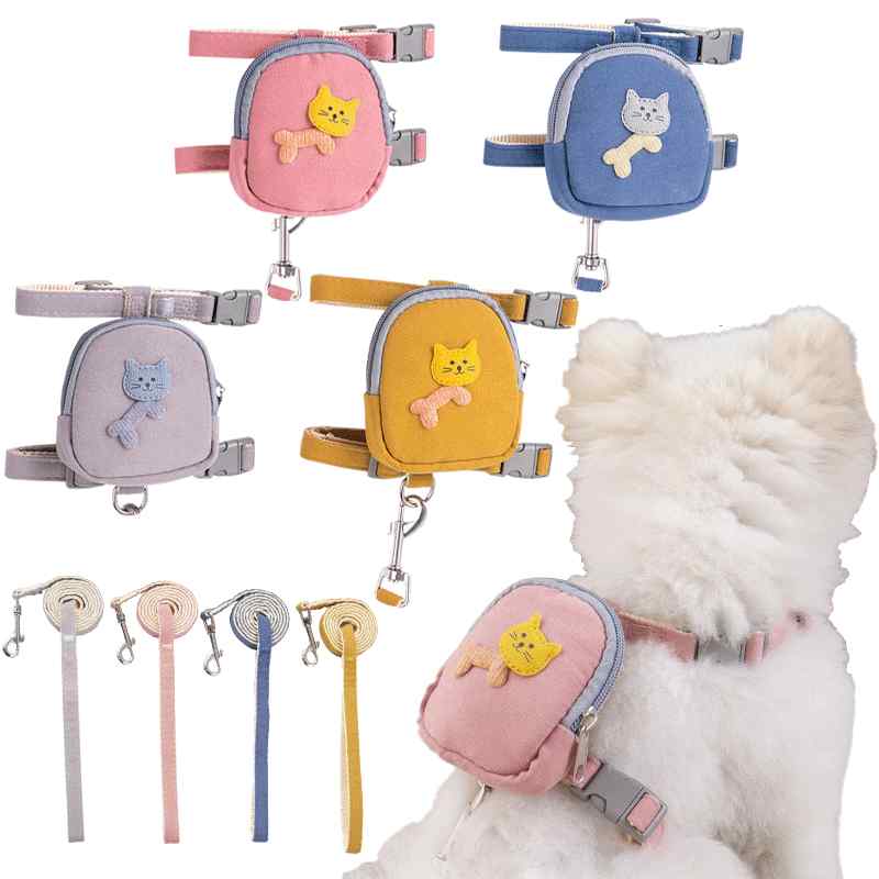 犬用ハーネス リード 猫用 胴輪 星柄 チェック柄 和柄 ネックウォーマー付き 散歩 牽引ロープ 小型犬