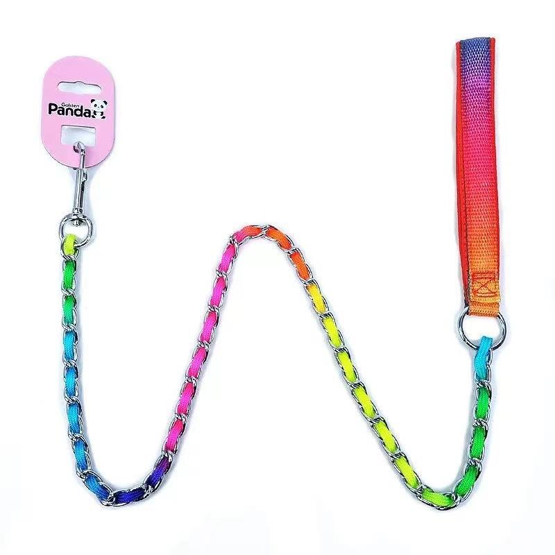 ・カテゴリ: 牽引帯・伸縮性: なし・素材: ナイロン・色: 七彩単ラバー, 七彩単項輪, 七彩ラバー+項輪・サイズ: S(2.5-5kg), M(5-20kg), L(20-40kg)・数量: 100個・種類: ペットチェーン、ロープ