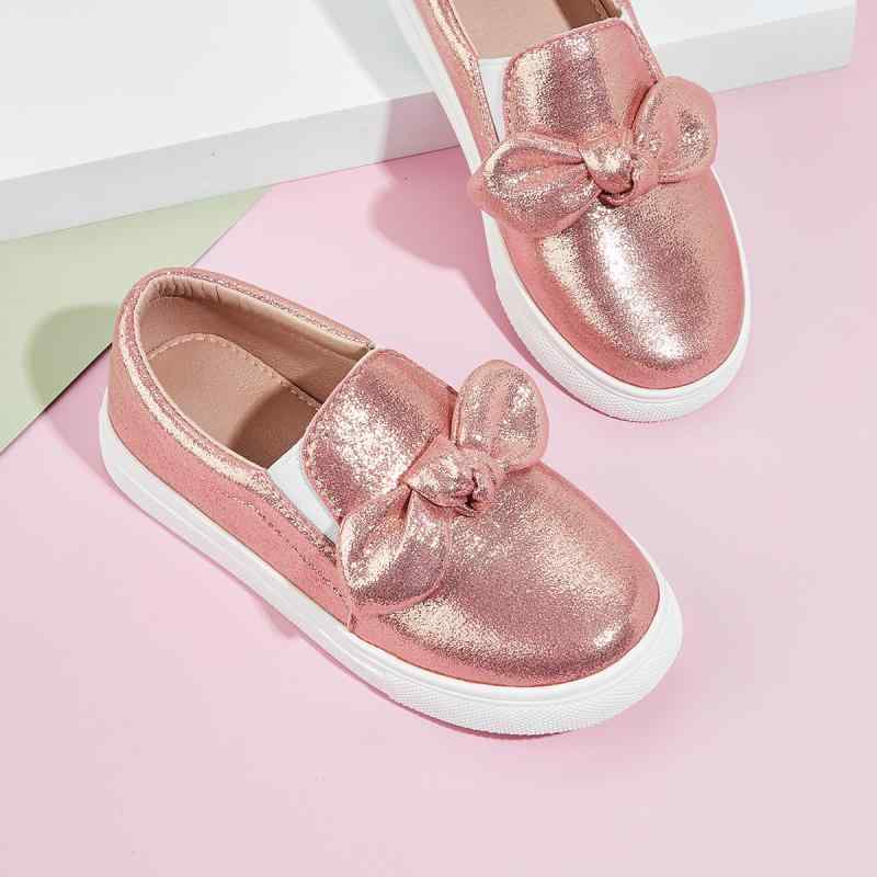 靴 子供靴 スニーカー 女の子 丸头 フラットシューズ サテン かわいい 蝶結び スリッポン 運動靴 通気..