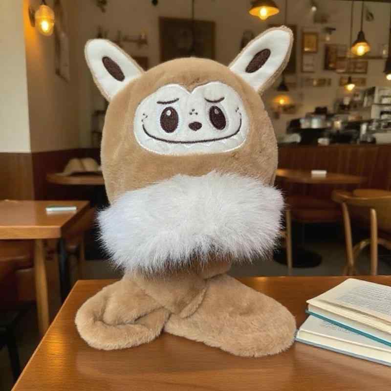 帽子 キッズ ベビー 防寒 ニット帽子 ネックウォーマー 2点セット 裏起毛 かわいい カートゥーン アニ..