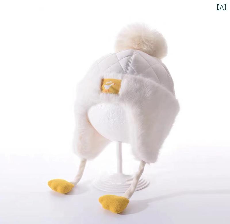 帽子 ベビー キッズ かわいい カートーン 耳あて付き 防寒 防風 秋冬 あったか 1歳 2歳 3歳 4歳(x10)