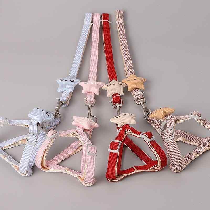 犬 牽引ロープ 小型犬 千鳥格子 ハーネス リード 散歩 お出かけ用 ナイロン製 ピンク レッド ブラウン ..