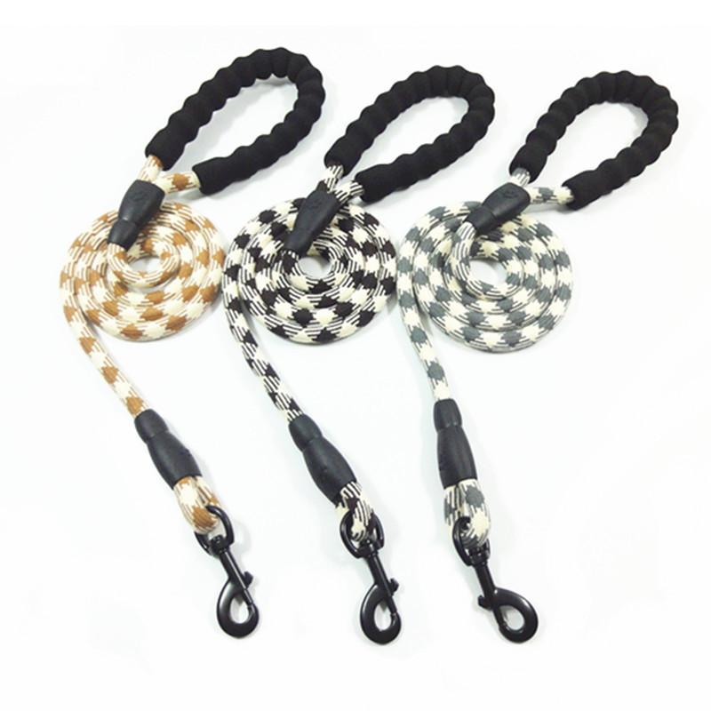 犬用リード ナイロン製 ロングリード 伸縮しない 三色 ペット用品 小型犬 中型犬 大型犬 散歩用 訓練用 黒 コーヒー色 カーキ(x2)