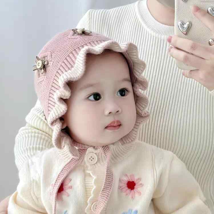 ベビー ニット帽 秋冬 赤ちゃん 帽子 вязание 蝶結び 男の子 女の子 乳幼児 あったか(x5)
