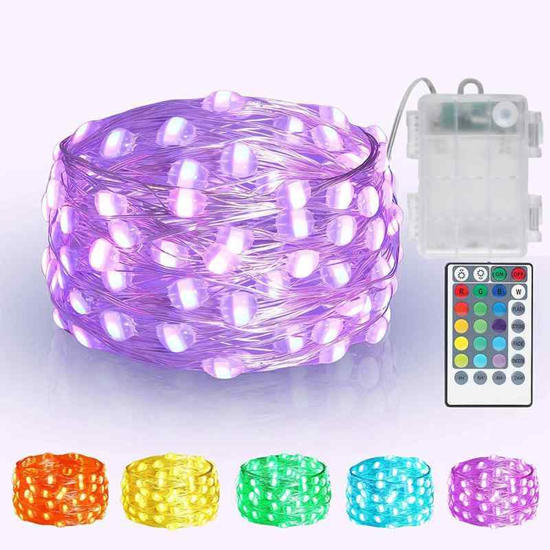 LED イルミネーションライト 防水 電池式 RGB 16色 リモコン付き 同期変色 クリスマス デコレーション