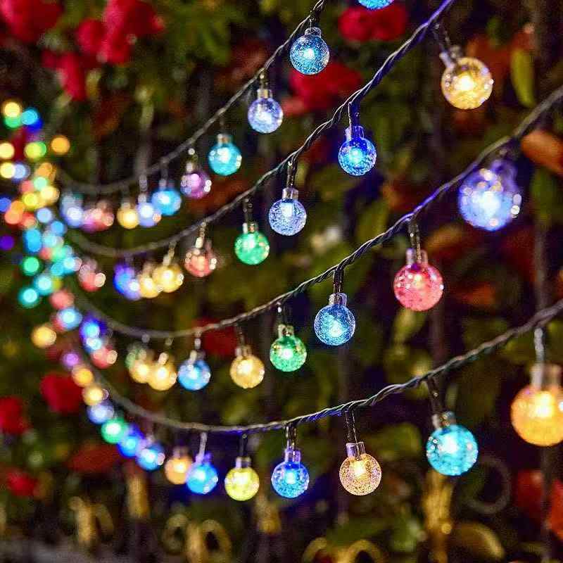 ガーデンライト LEDソーラー バブルボール イルミネーションライト 屋外防水 キャンプ 庭 庭園 クリスマス デコレーション ライト 暖白色 カラフル 白色 ブルー