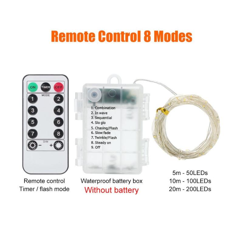 キャンプ ランタン LED ストリングライト リモコン付き 暖色 電池式 防水 銅線 10m パーティー ウェディング 室内 アウトドア イルミネーション