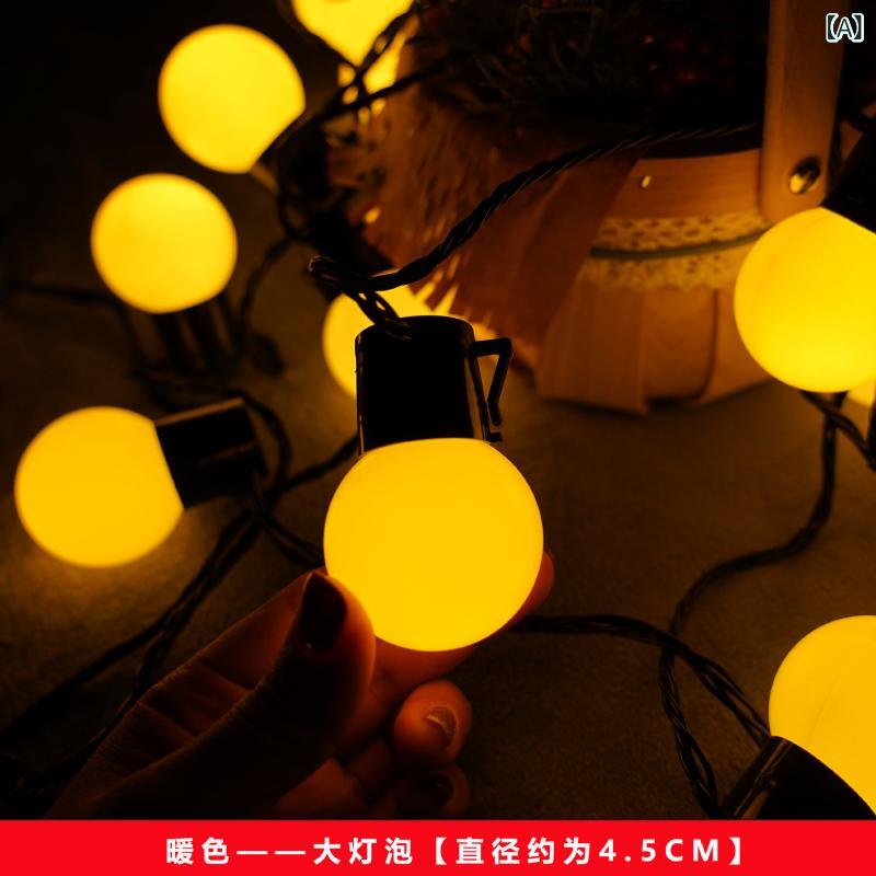 ガーデンライト LED ストリングライト 防水仕様 電球型 ライト 暖光 キャンプ テント ウェディング パーティー イベント 撮影スタジオ バルコニー 庭 デコレーション