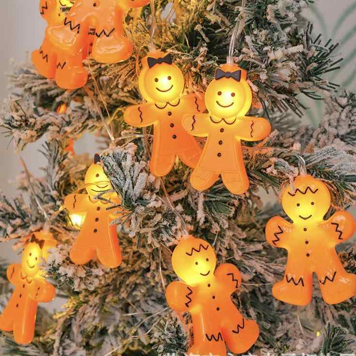 LED イルミネーションライト クリスマス 飾り付け ジンジャーブレッドマン 電飾 パーティー イベント デコレーション USB 電池式 かわいい