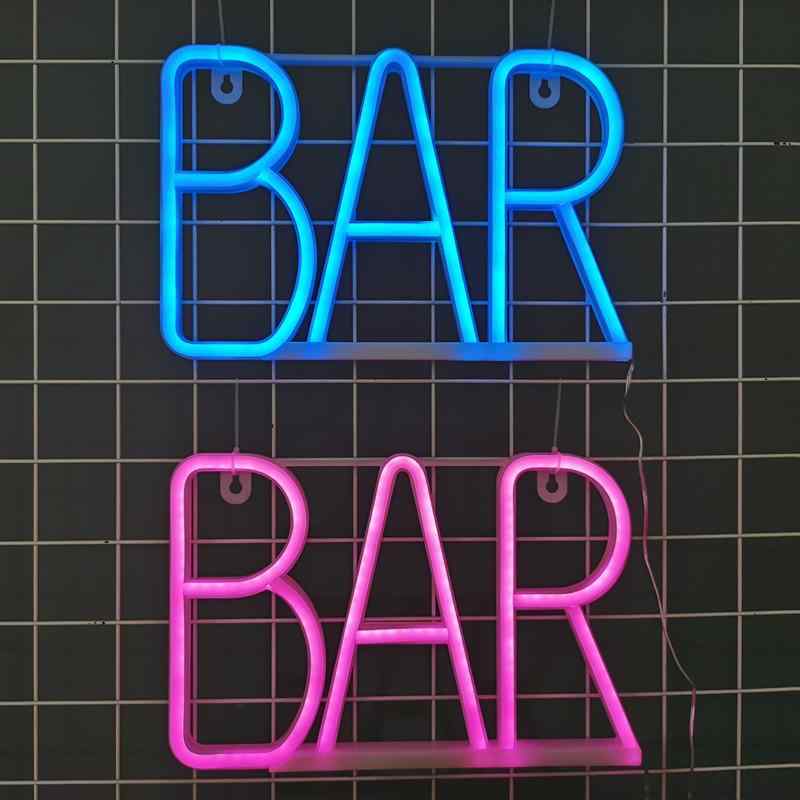 LED ネオンサイン BAR バー 雰囲気 ライト 壁掛け クリスマス パーティー イベント 暖白 ブルー ピンク