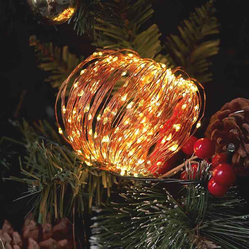 LEDイルミネーション ソーラー 銅線 防水 8パターン 点灯 クリスマス ハロウィン パーティー イベント デコレーション(x5)