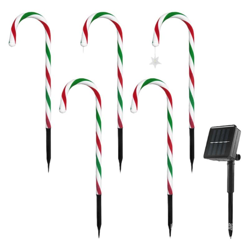 ガーデンライト クリスマス イルミネーション ソーラーライト 屋外 防水 キャンディ 星 雪 杖 地中杭 庭 芝生 歩道 イベント パーティー 装飾