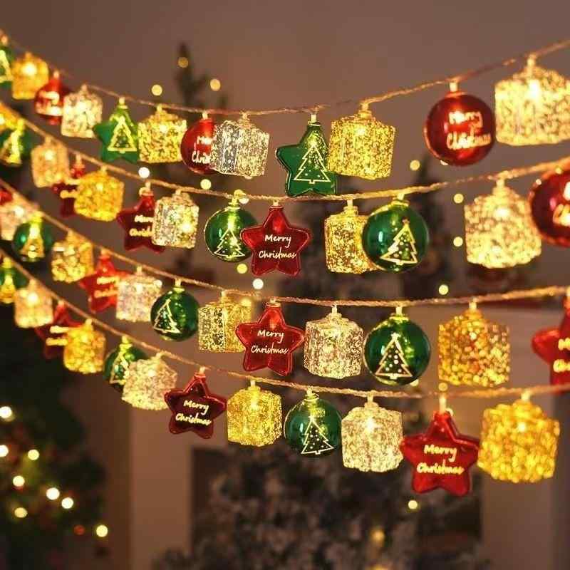 イルミネーションライト クリスマス LED 電飾 オーナメント ボール 星型 ライト ガーランド ショーウィンドウ ディスプレイ 電球色