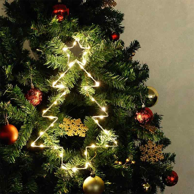 クリスマス イルミネーション ライト 壁掛け ベッドルーム デコレーション アイアン アート 電飾 カラー 調光可能 雰囲気作り(x10)