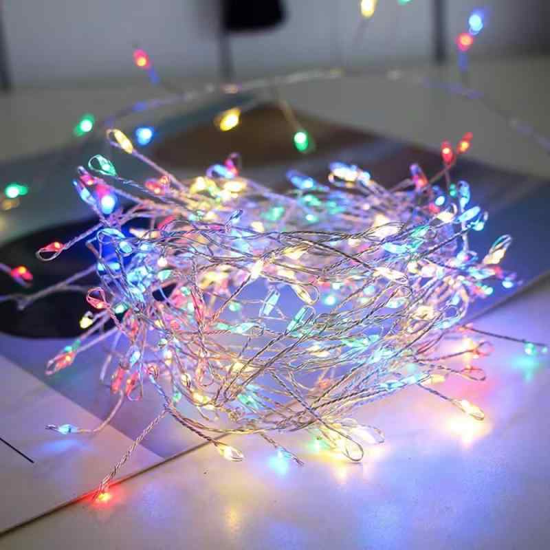 クリスマス イルミネーション ライト 電飾 LED ライト 銅線 暖色 カラフル USB 電池式 リモコン付き クリスマス パーティー イベント デコレーション