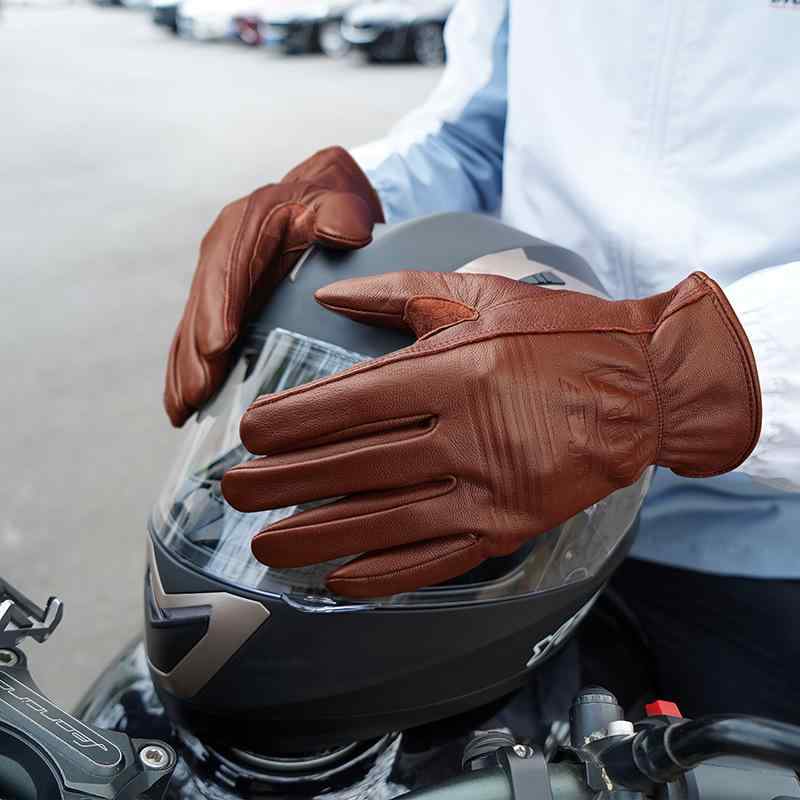 手袋 男性用 羊革 シープスキン グローブ ヴィンテージ 耐摩耗 オフロード バイク レーシング オートバ..