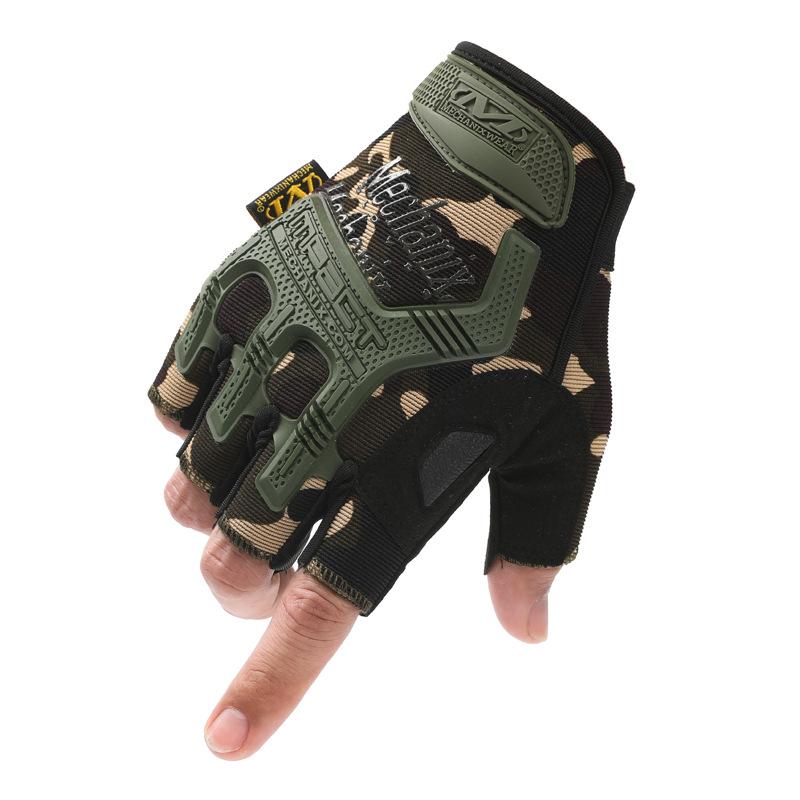 手袋 男性用 タクティカルグローブ ハーフフィンガー アウトドア 登山 サイクリング プロテクター メカ..