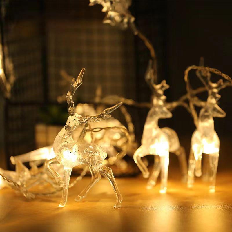 イルミネーションライト LED ソーラーライト 小鹿 ガーデンライト 屋外 クリスマス デコレーション 暖白 彩色 正白 太陽光 バッテリー USB