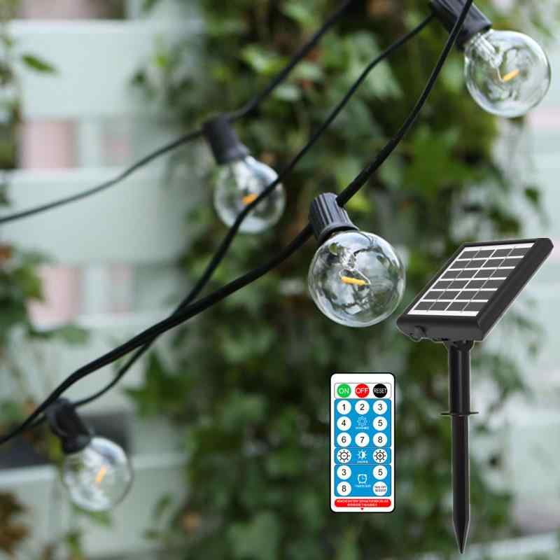 ガーデンライト LED イルミネーションライト ソーラー充電式 屋外照明 暖白色 防水 防雨 G40 ストリングライト 庭 玄関 クリスマス ハロウィン デコレーション 結婚式 パーティー イベント