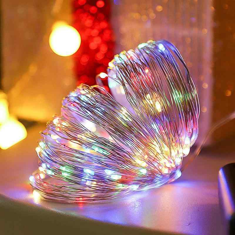 ガーデンライト LED イルミネーションライト ソーラー 銅線 正月 クリスマス 庭 暖色 彩色 ブルー レッド(x2)