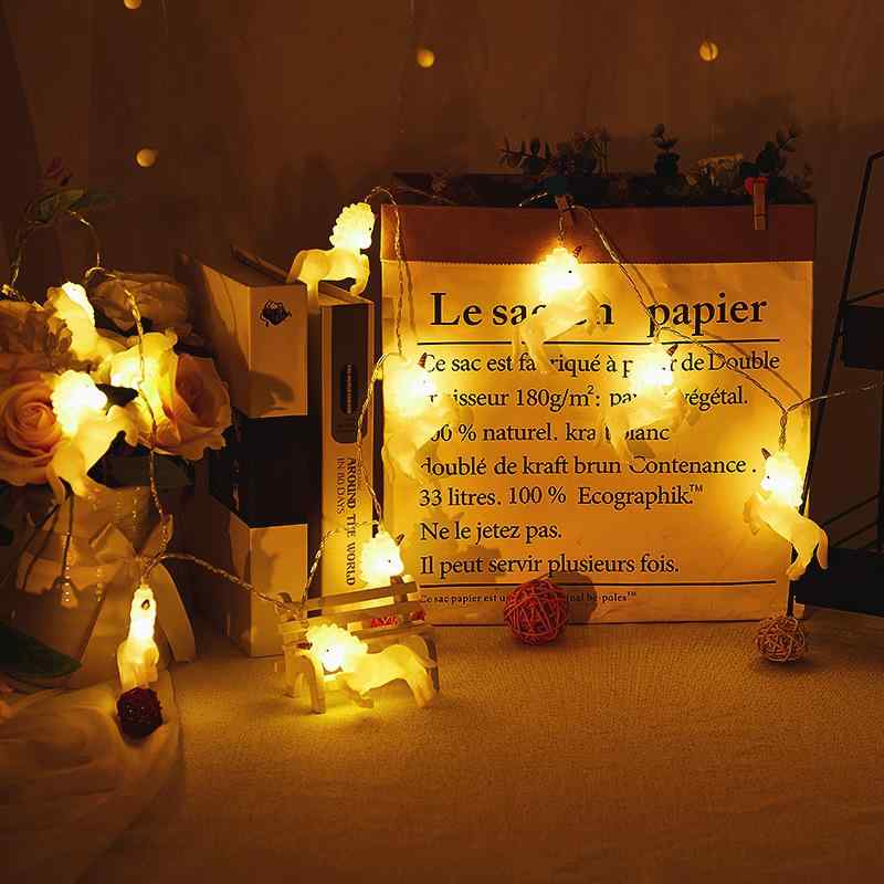 子供部屋 デコレーションライト ユニコーン LED ライト ストリング 暖白 カラフル ベビー キッズ 部屋装飾