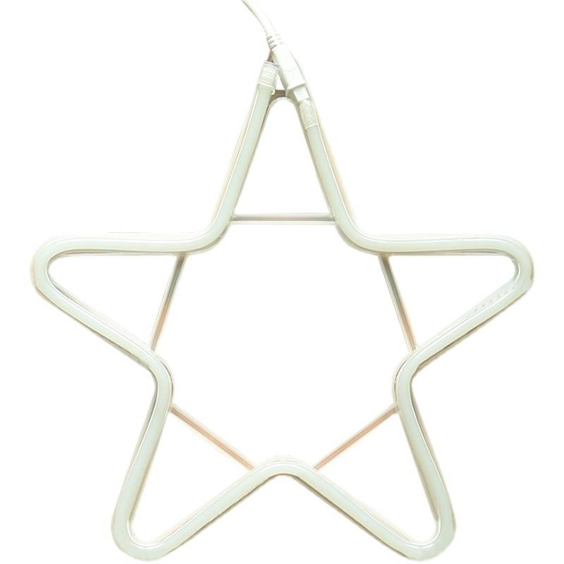 LEDイルミネーションライト 五芒星 雪の結晶 モチーフライト クリスマス 飾りライト 屋外 防水 ツリー装飾 街路 店舗 ペンダントライト ガーランドライト(x2)